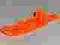 6120 Trans-Neon Orange Minifig, Footgear Ski
