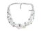 5-ciu rzędowy Srebrny Naszyjnik z kamieniami