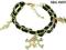 BRANSOLETKA CHARMS - CZASZKI - CZARNA