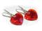 Srebro kolczyki swarovski 6202 heart Light Siam