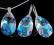 Komplet Srebrny z MIGDAŁ Swarovski Blue AB 28mm