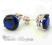 Srebrne kolczyki szafirowe cyrkonie 9mm 1109