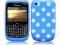 Blue Polka GEL Blackberry 8520 9300 + Screen Prot