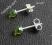 SWAROVSKI sztyfty  KULKI PERIDOT zielone kolczyki