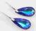 SWAROVSKI Łezki 24+24 HELIOTROPE kolczyki migdał