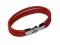 BRANSOLETKA- SKÓRZANY  CZERWONY RZEMIEŃ- ZAPIĘCIE