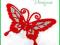 APLIKACJE naprasowanki  MOTYL duży CZERWONY