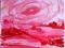 PIĘKNY, CZERWONY PEJZAŻ PRZESTRZEŃ -akryl 20x20 Pń