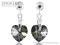 Kolczyki SWAROVSKI ELEMENTS Heart 10 Silver Night