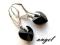 SWAROVSKI HEART JET 10mm KOLCZYKI SREBRO 925