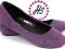 BUTY BALERINKI HS016 OKRĄGŁE ZAMSZ FIOLETOWE 37