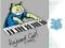 Keyboard cat kot kolor Koszulka T-shirt L