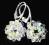 SWAROVSKI Kolczyki Kule Kulki Plecione Crystal Ab