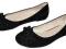 Balerinki  ZAMSZOWE 2011 kokardka CZARNE  roz. 36