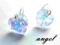 SWAROVSKI HEART CRYSTAL AB 10mm KOLCZYKI SREBRO MB