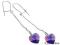 Kolczyki Swarovski długieTANZANIT AB -ck008SS-