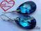 Kolczyki - migdał Swarovski bermuda blue 22 mm