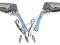 LUSTERKA METALOWE CHROMOWANE CHOPPER Z DIODAMI LED