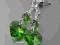 kolczyki Swarovski SERCA Heart zielone WALENTYNKI