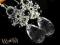KOLCZYKI SWAROVSKI czarno białe perły migdały
