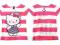 H&M malina/biel pasy HELLO KITTY .... 122/128