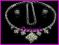 KOMPLET KOLIA  KOLCZYKI CYRKONIE WISIOREK SREBRO