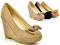 Buty botki KOTURNY platformy beige (a40414 f1 ) 39