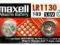 BATERIA MAXELL LR1130 LR 1130 2 SZT ----F-VAT----