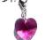 Zawieszka Charms Swarovski Heart Serce Fuchsia14mm