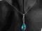 naszyjnik SWAROVSKI Blue Zircon AB SREBRO NEW!