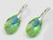 NEW ! PERIDOT SREBRNE KOLCZYKI MIGDAŁ 22 SWAROVSKI