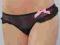 BETSEY JOHNSON stringi czarne siateczka kokardka M