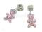 PZ018 Zawieszki modułowe misie z cyrkoniami róż PZ018 Zawieszki modułowe misie z cyrkoniami róż