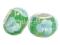 PD257 Lampwork koraliki modułowe z kwiatkami ziel PD257 Lampwork koraliki modułowe z kwiatkami ziel