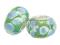PD270 Lampwork koraliki modułowe z kwiatkami ziel
