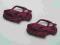Małe samochodziki 3szt. bordowe nowy wzór!!!