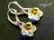 SWAROVSKI FLOWER CRYSTAL AB 12mm KOLCZYKI SREBRO