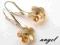 SWAROVSKI FLOWER GOLDEN SHADOW 12mm KOLCZYKI 925
