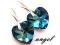 SWAROVSKI HEART BERMUDA BLUE 18mm KOLCZYKI SREBRO