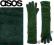 Rękawiczki ASOS długie angora zielone unisize