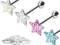 Kolczyki piercing do języka Swarovski gwiazdka