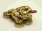 Złota trzynożna żaba z monetą 2a - Feng Shui