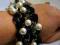 szeroka BRANSOLETA-szlifowane kryształki i perły