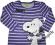 SNOOPY bluzka tunika 122 paseczki fioletowe