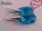Swarovski srebrne kolczyki migdał blue zircon AB