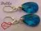 Swarovski kolczyki migdał almond blue zirkon AB