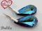 Swarovski kolczyki-migdał łezka bermuda blue 24mm