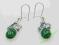 kolczyki srebrne srebro malachit winogrona