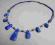 Naszyjnik Lapis lazuli Turkus Agat kolia 48 cm