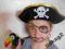 strój pirata karaibów opaska kapelusz kolczyk